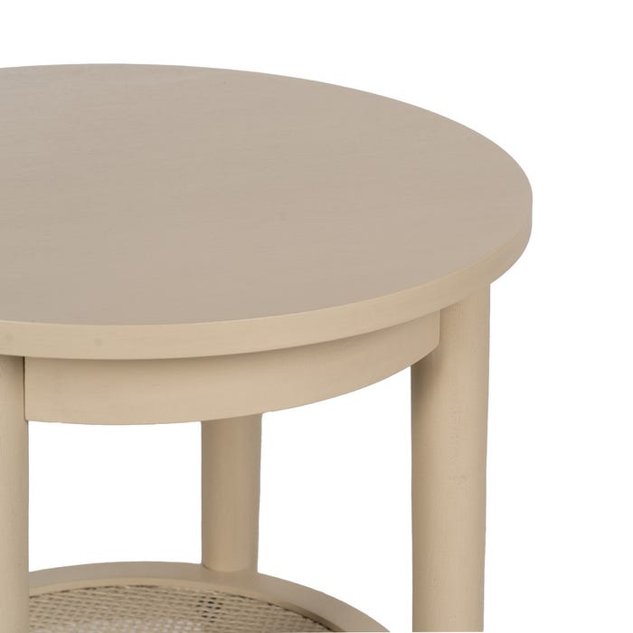 Mesa Auxiliar Crema Dm 40 X 40 X 56 Cm