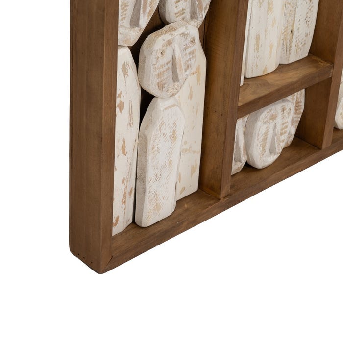 Wall Mural Figures Brown Wood 120 X 80 X 6 Cm