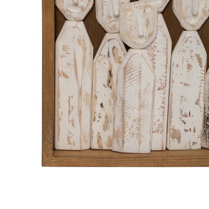 Mural Pared Figuras Marrón Madera 120 X 164 X 6 Cm