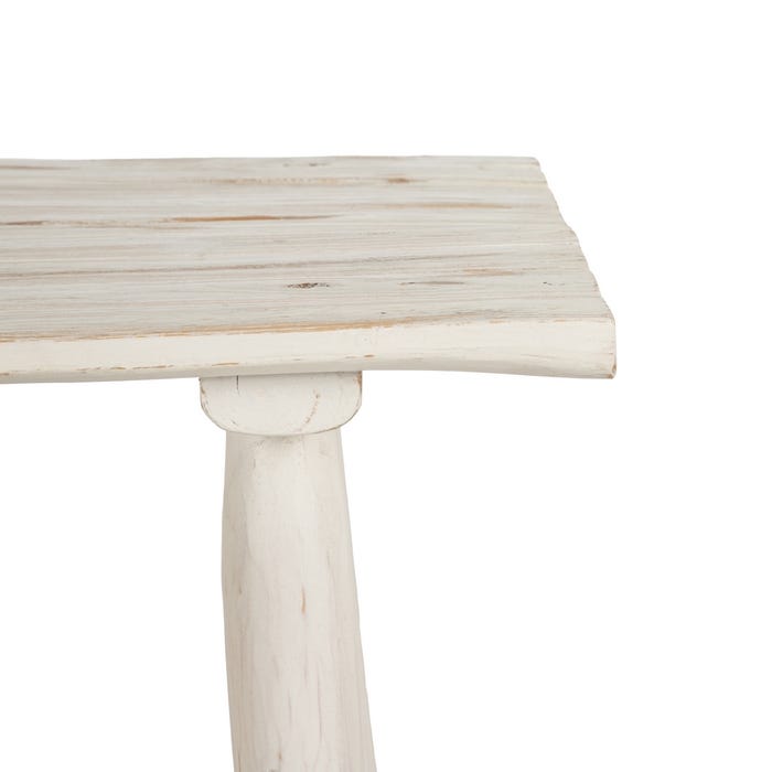 Consola Blanco Rozado Madera De Teca 120 X 40 X 80 Cm