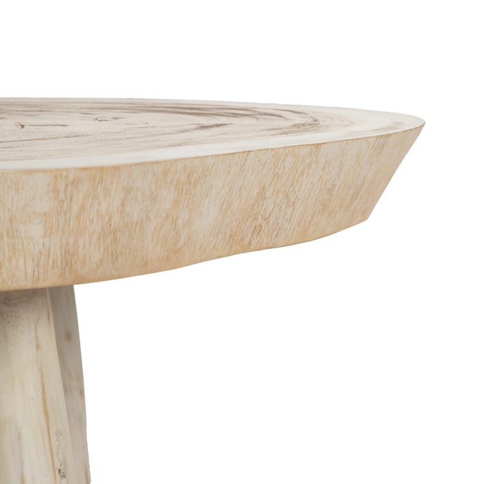 Mesa Centro Blanco Rozado Madera De Suar 100 X 70 X 45 Cm