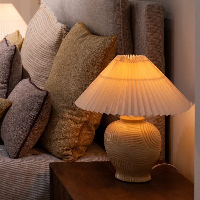 Luminária de mesa de cerâmica 35 x 35 x 39 cm