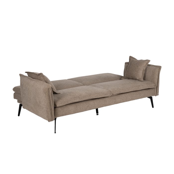 Taupe Fabric-Metal Sofa Bed Living Room 214 X 106 X 84 Cm