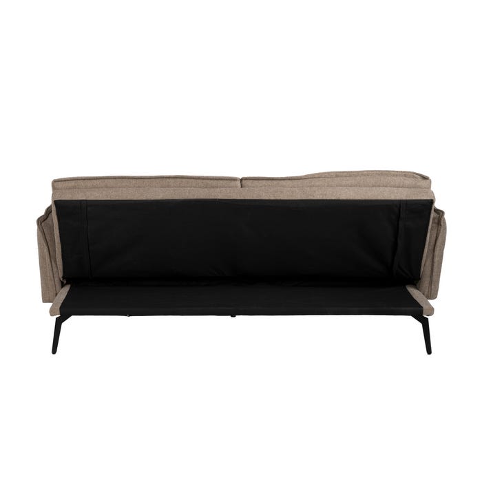 Taupe Fabric-Metal Sofa Bed Living Room 214 X 106 X 84 Cm