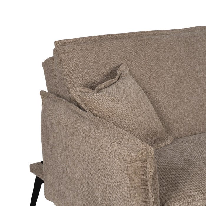 Taupe Fabric-Metal Sofa Bed Living Room 214 X 106 X 84 Cm
