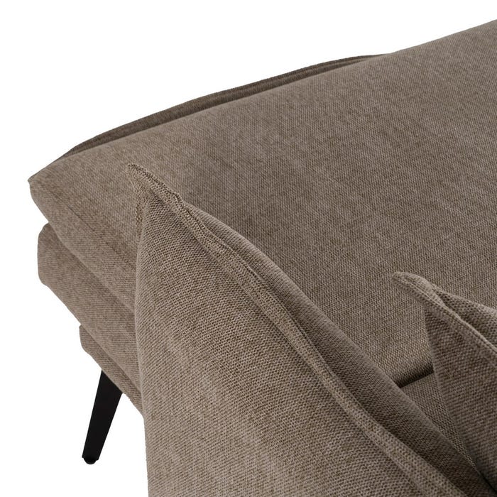 Taupe Fabric-Metal Sofa Bed Living Room 214 X 106 X 84 Cm