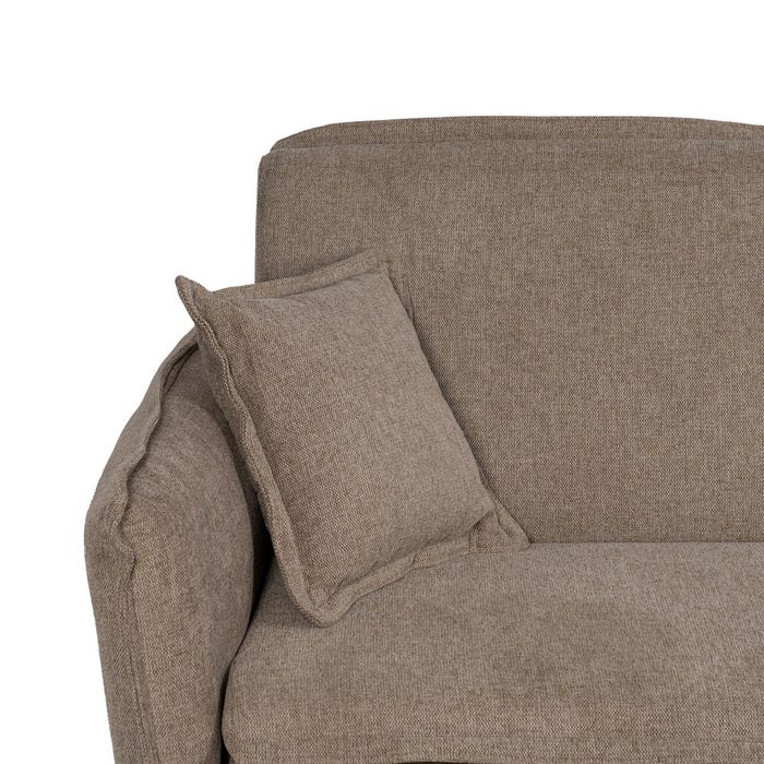 Taupe Fabric-Metal Sofa Bed Living Room 214 X 106 X 84 Cm