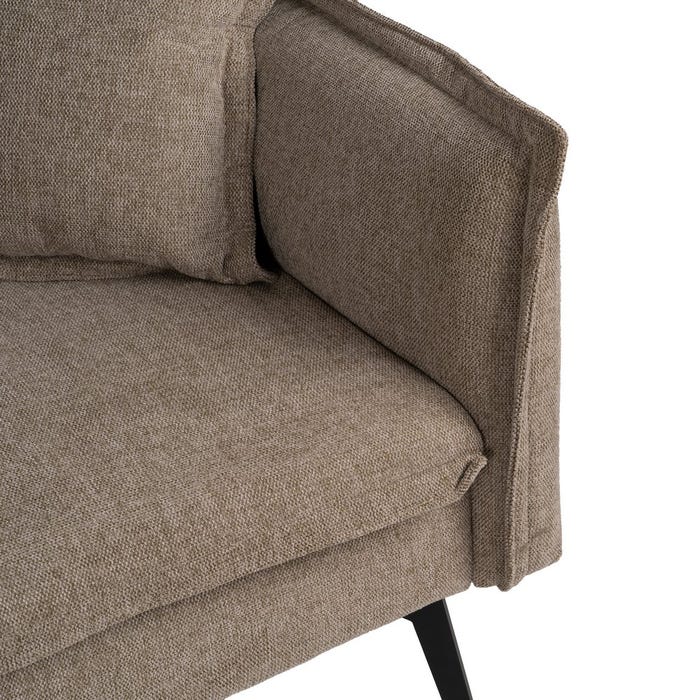 Taupe Fabric-Metal Sofa Bed Living Room 214 X 106 X 84 Cm