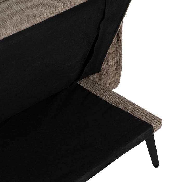 Taupe Fabric-Metal Sofa Bed Living Room 214 X 106 X 84 Cm