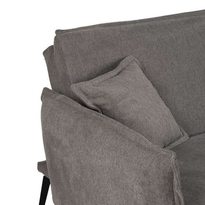 Gray Fabric-Metal Sofa Bed Living Room 214 X 106 X 84 Cm