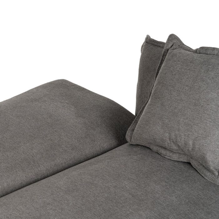 Gray Fabric-Metal Sofa Bed Living Room 214 X 106 X 84 Cm