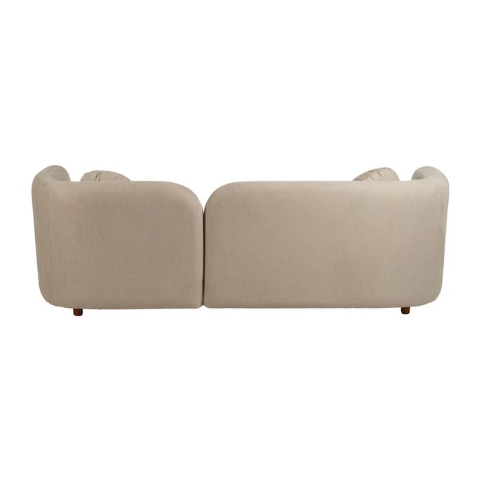 Sofá 3 Plazas Beige Tejido-Madera 223 X 88 X 72 Cm