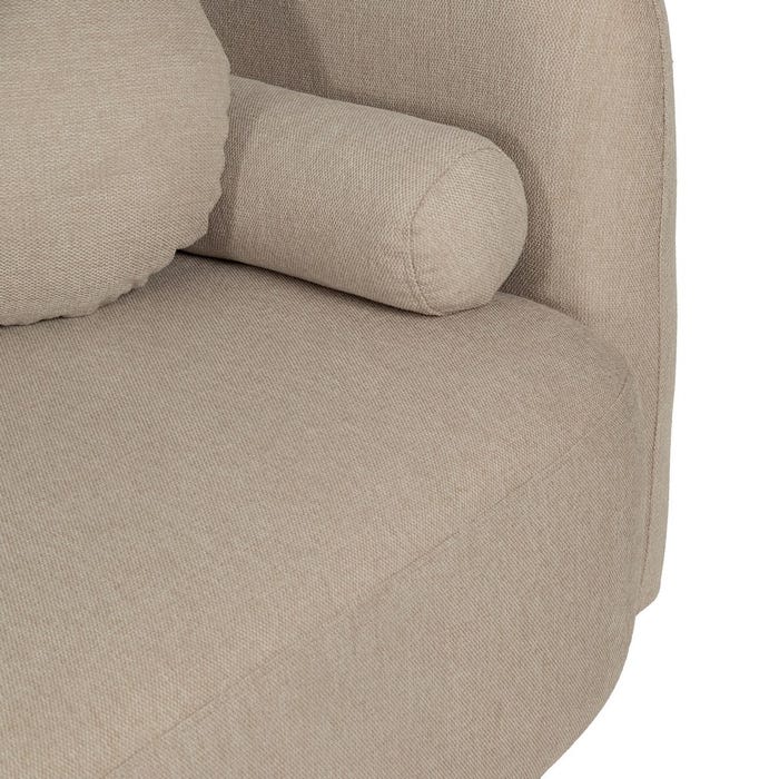 Sofá 3 Plazas Beige Tejido-Madera 223 X 88 X 72 Cm