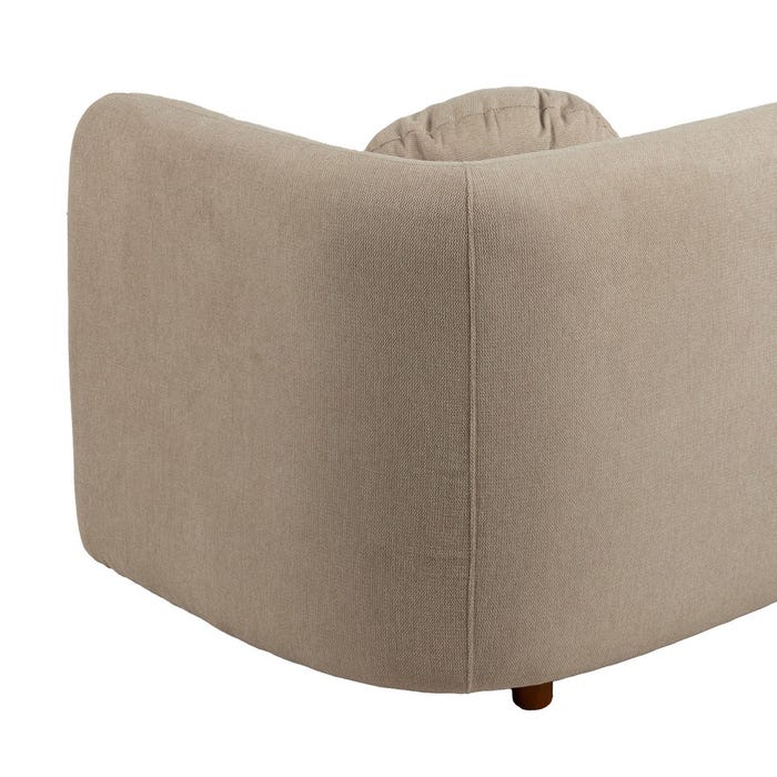 Sofá 3 Plazas Beige Tejido-Madera 223 X 88 X 72 Cm