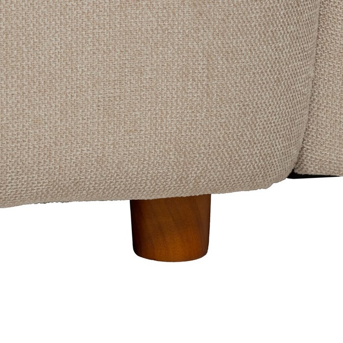 Sofá 3 Plazas Beige Tejido-Madera 223 X 88 X 72 Cm