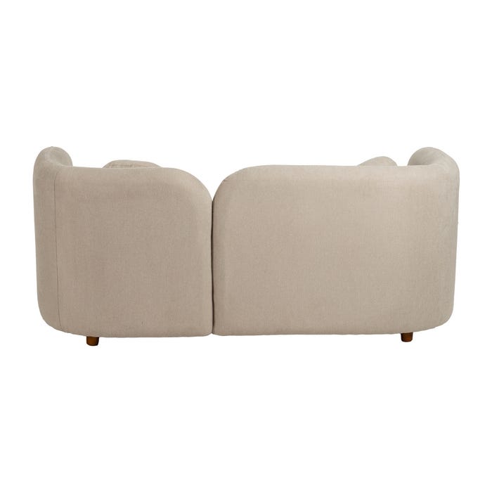 2-Seater Beige Fabric-Wood Sofa 176 x 88 x 72 cm