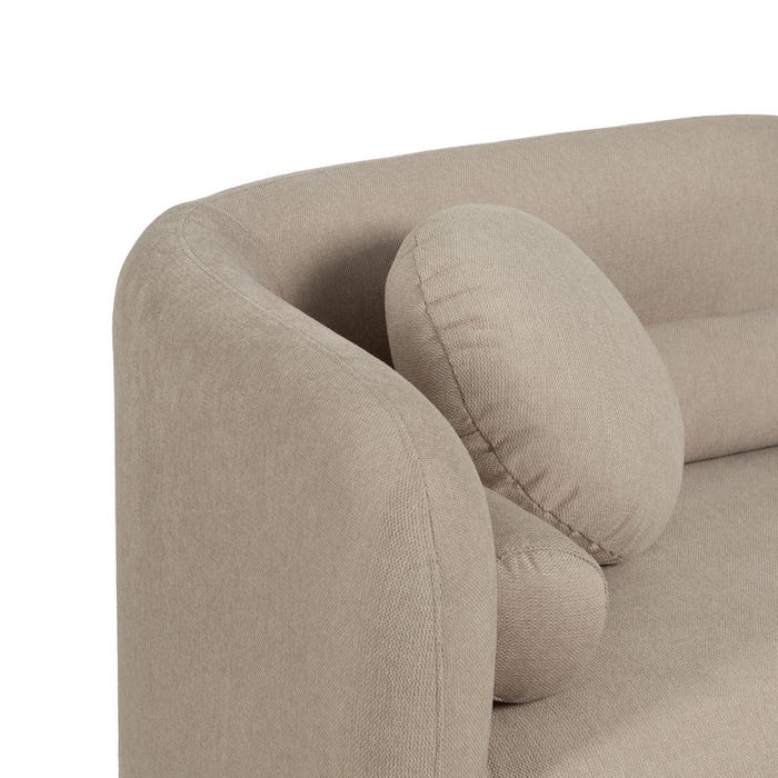 2-Seater Beige Fabric-Wood Sofa 176 x 88 x 72 cm