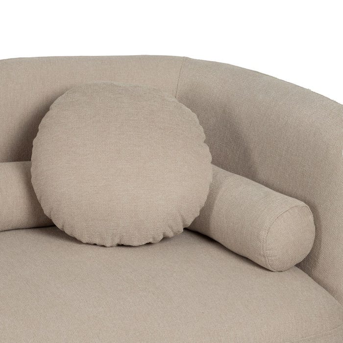 2-Seater Beige Fabric-Wood Sofa 176 x 88 x 72 cm