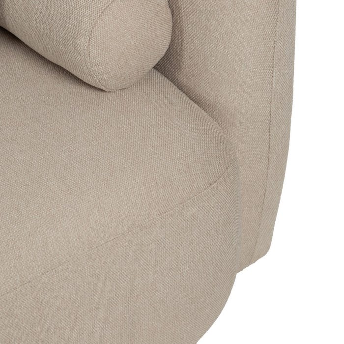 2-Seater Beige Fabric-Wood Sofa 176 x 88 x 72 cm