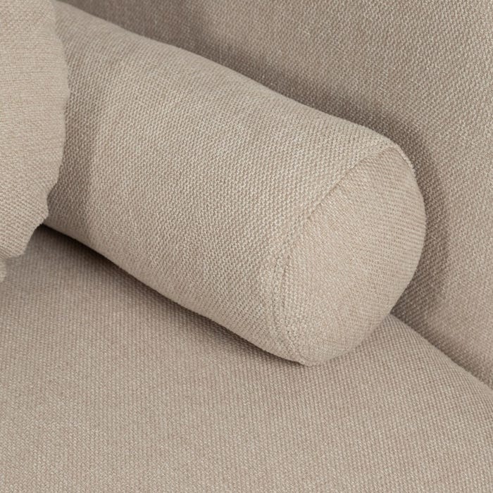 2-Seater Beige Fabric-Wood Sofa 176 x 88 x 72 cm