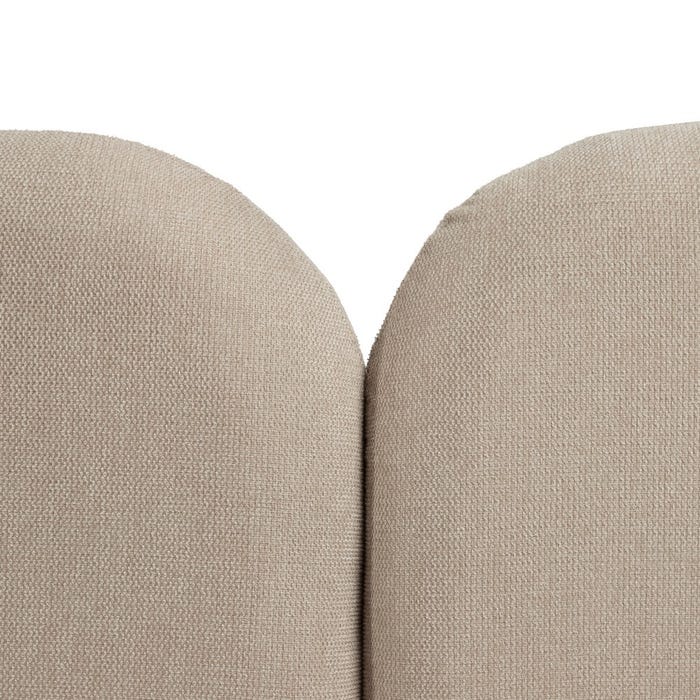 2-Seater Beige Fabric-Wood Sofa 176 x 88 x 72 cm
