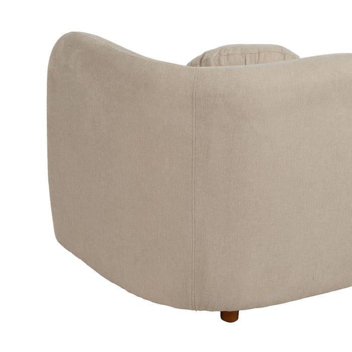 2-Seater Beige Fabric-Wood Sofa 176 x 88 x 72 cm