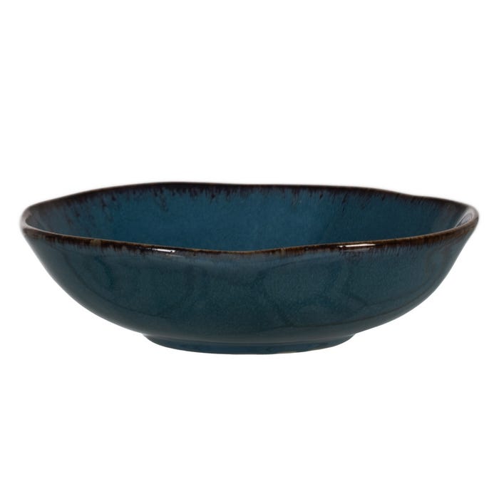 Plato Hondo Azul Stoneware Cocina 20 X 20 X 5,50 Cm