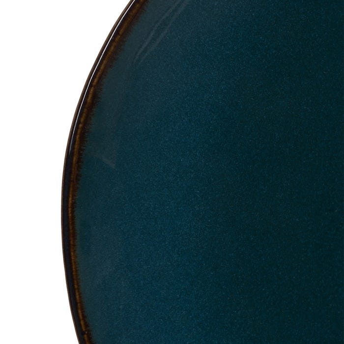 Prato raso de cozinha em grés azul 26 x 26 x 3 cm