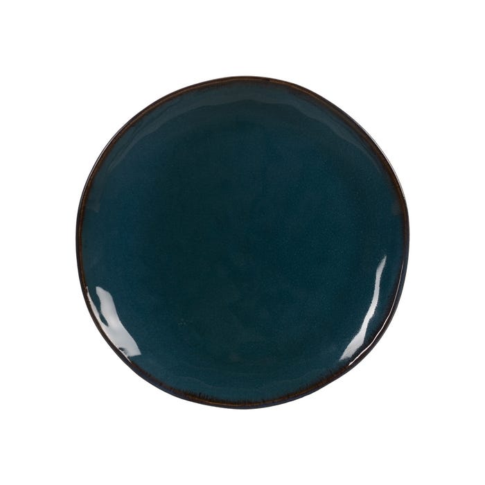 Plato Llano Azul Stoneware Cocina 26 X 26 X 3 Cm