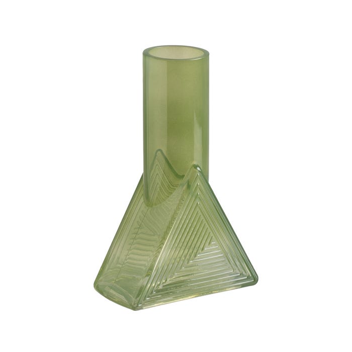 Figura de garrafa de vidro verde-amarelo 16,80 x 16,80 x 33,50