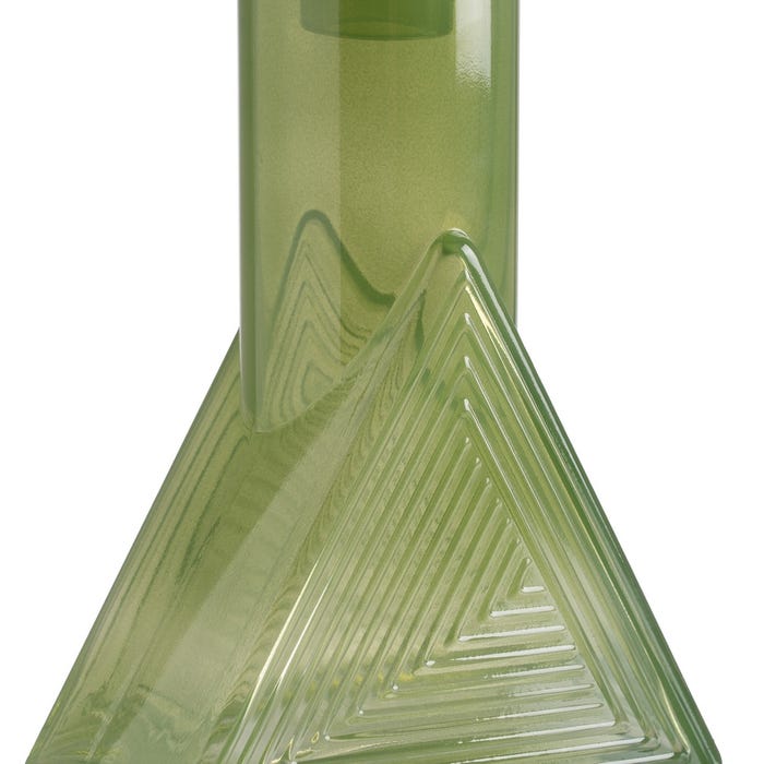 Figura de garrafa de vidro verde-amarelo 16,80 x 16,80 x 33,50