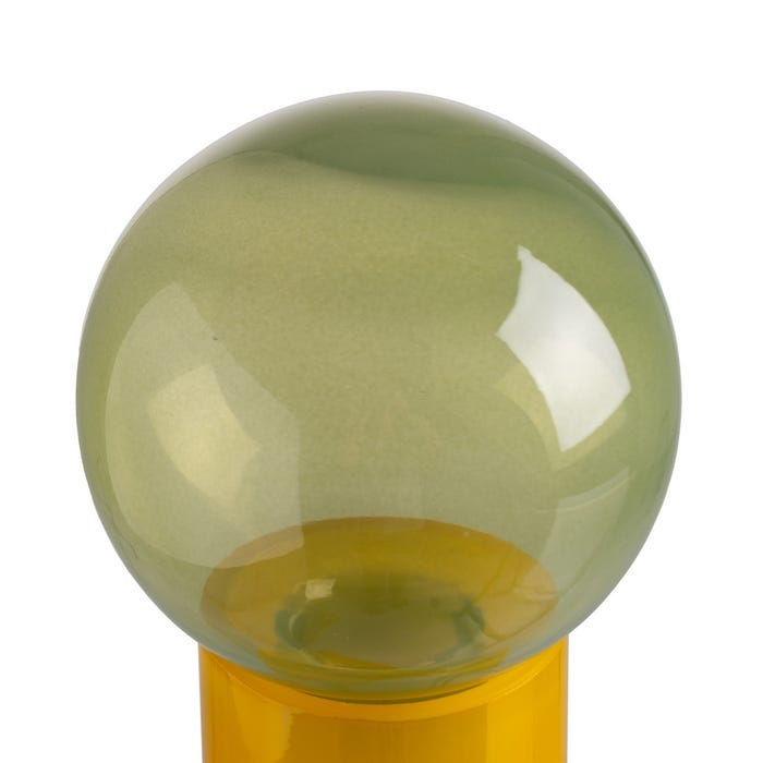 Figura de garrafa de vidro verde-amarelo 15,80 x 15,80 x 33,50