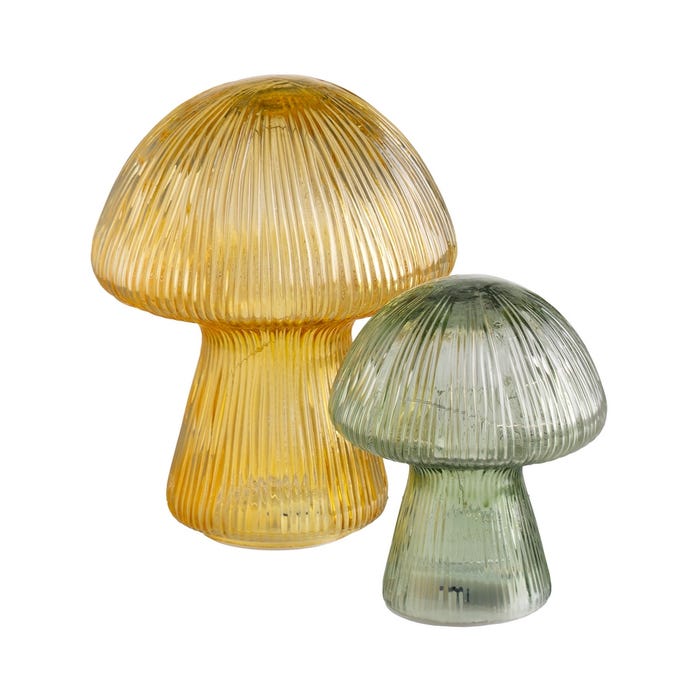 Yellow Crystal Mushroom Light Figure 17 x 17 x 20 cm