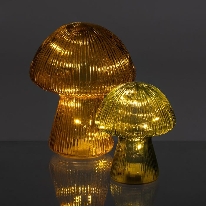 Figura Con Luz Seta Amarillo Cristal 17 X 17 X 20 Cm