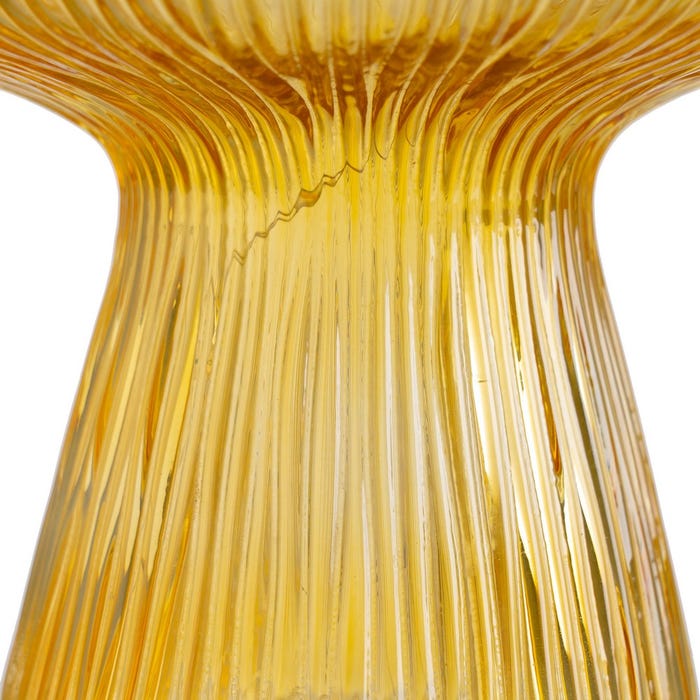 Figura Con Luz Seta Amarillo Cristal 17 X 17 X 20 Cm