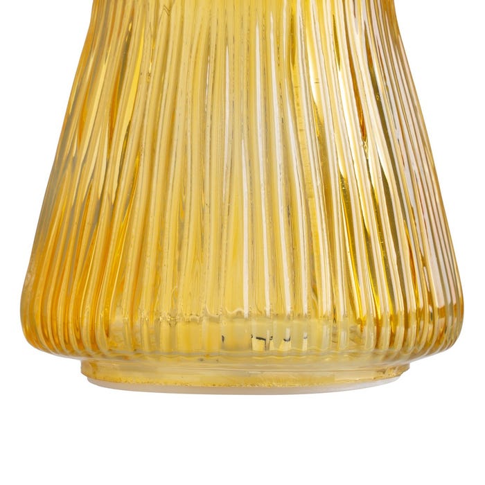 Figura Con Luz Seta Amarillo Cristal 17 X 17 X 20 Cm