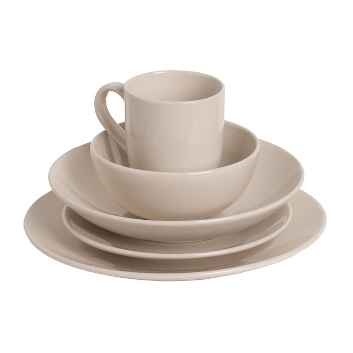 Cream Dessert Plate Stoneware Kitchen 20 X 20 X 2.50 Cm