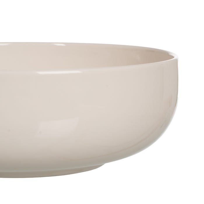 Cream Stoneware Kitchen Salad Bowl 23.50 x 23.50 x 8.50 cm