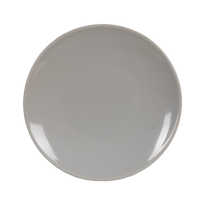 Plato Postre Gris Stoneware Cocina 20 X 20 X 2,50 Cm