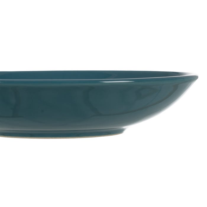 Plato Hondo Azul Stoneware Cocina 22 X 22 X 4,50 Cm