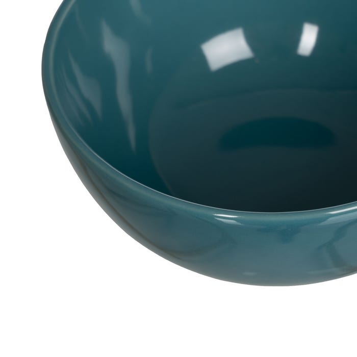Tigela de cozinha de grés azul 14,50 x 14,50 x 6 cm