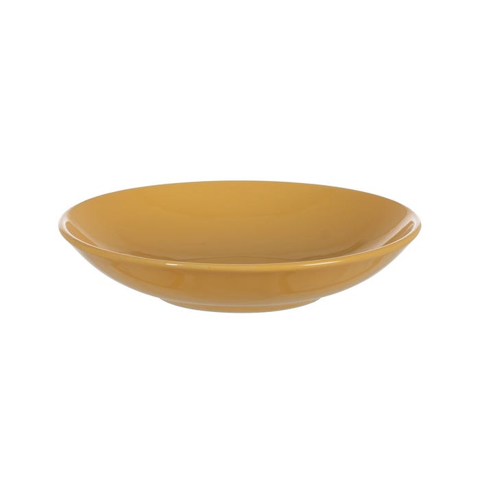 Plato Hondo Mostaza Stoneware Cocina 22 X 22 X 4,50 Cm