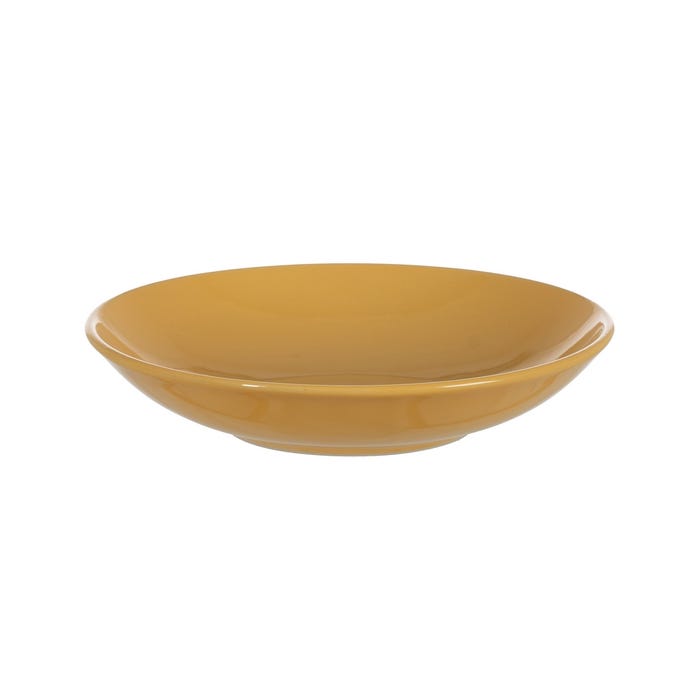 Plato Hondo Mostaza Stoneware Cocina 22 X 22 X 4,50 Cm