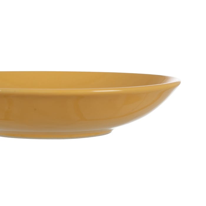 Plato Hondo Mostaza Stoneware Cocina 22 X 22 X 4,50 Cm