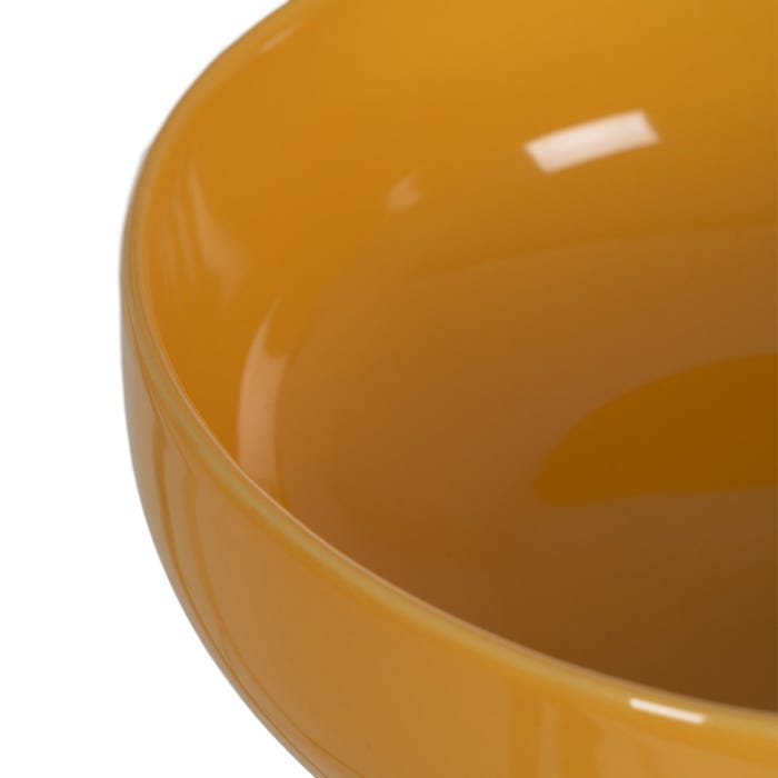 Mustard Stoneware Kitchen Salad Bowl 23.50 x 23.50 x 8.50 cm