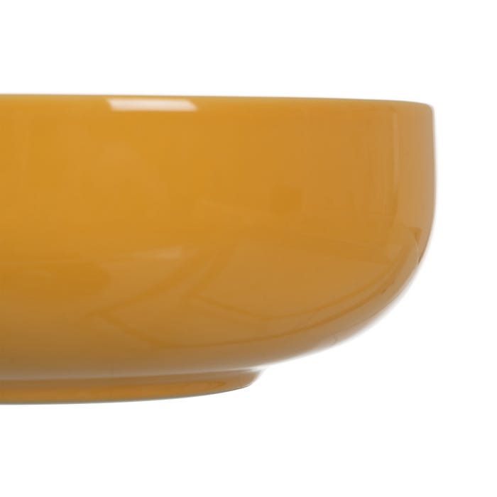 Mustard Stoneware Kitchen Salad Bowl 23.50 x 23.50 x 8.50 cm