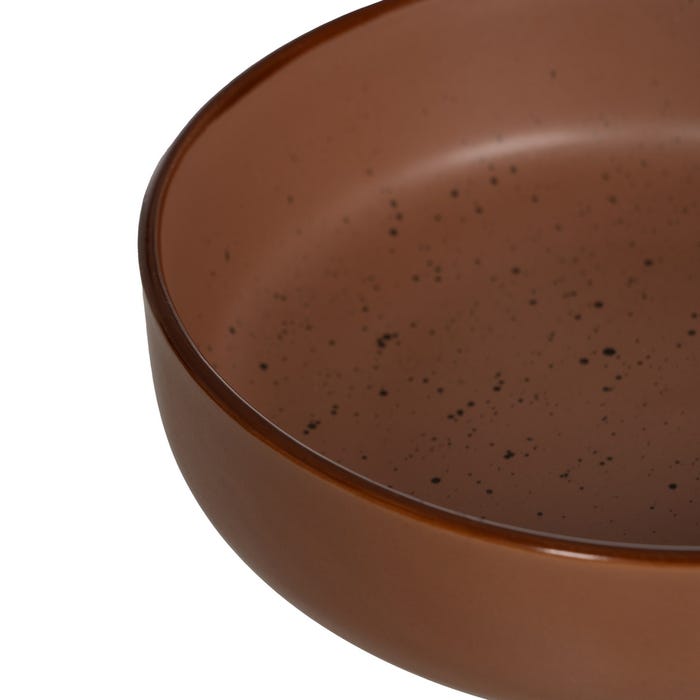 Plato Hondo Marrón Stoneware Cocina 18,50 X 18,50 X 5,50 Cm