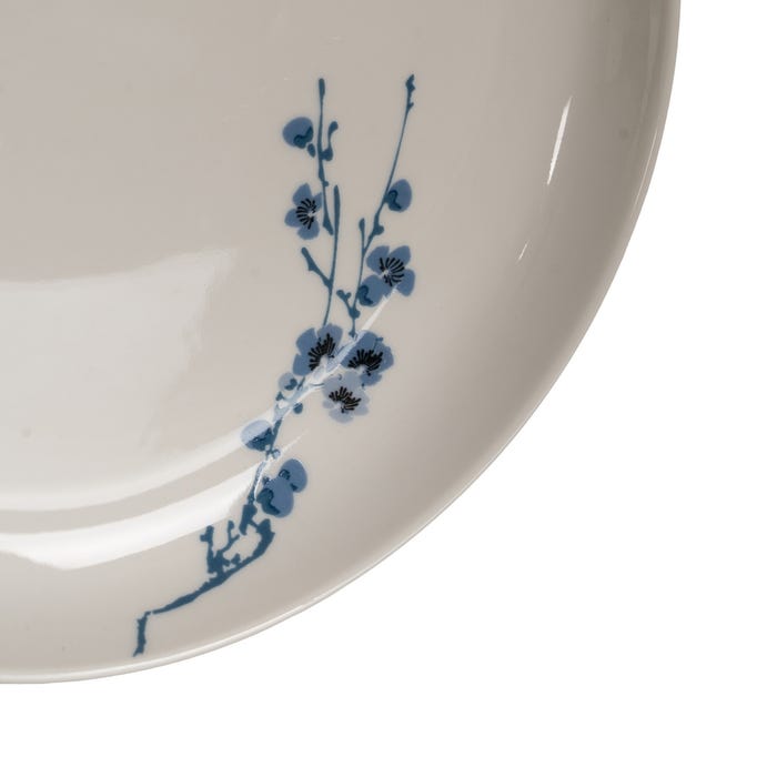 White-Blue Oriental Dessert Plate 19 X 19 X 2.50 Cm