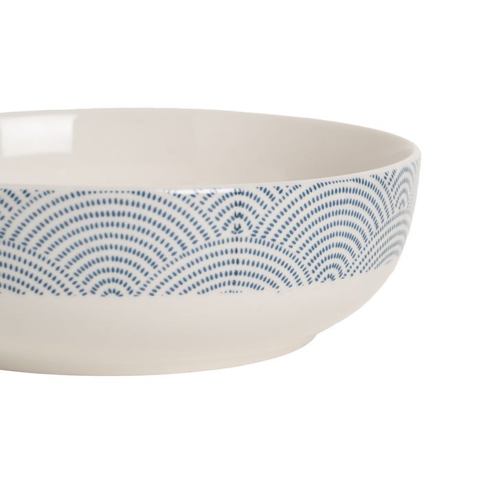 Oriental Deep Plate White-Blue 18.50 X 18.50 X 6 Cm