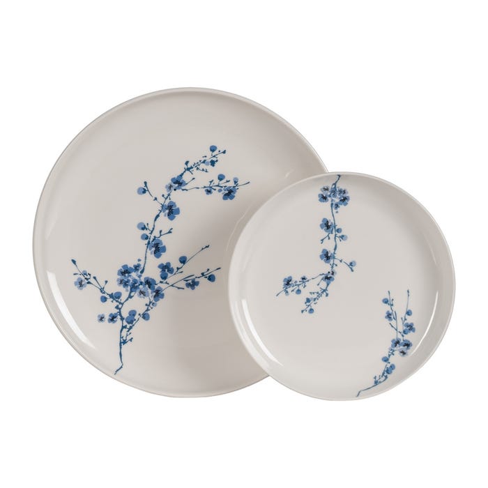 Oriental Flat Plate White-Blue 26.50 X 26.50 Cm